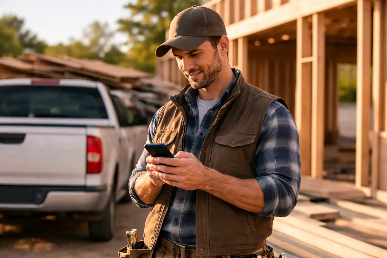 Contractor receiving new job leads from website